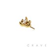 316L SURGICAL STEEL THREADLESS PUSH IN CZ LOTUS FLOWER TOP PART